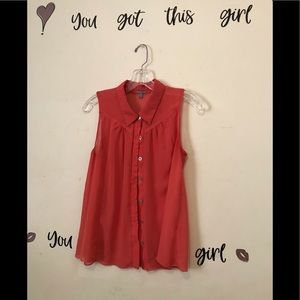 Beautiful Sleeveless Button Down Top